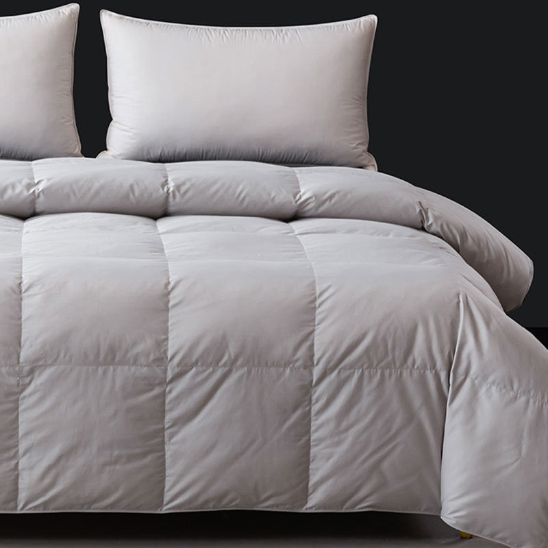 High-End Gray Quilted All-Season Hotel Comforter