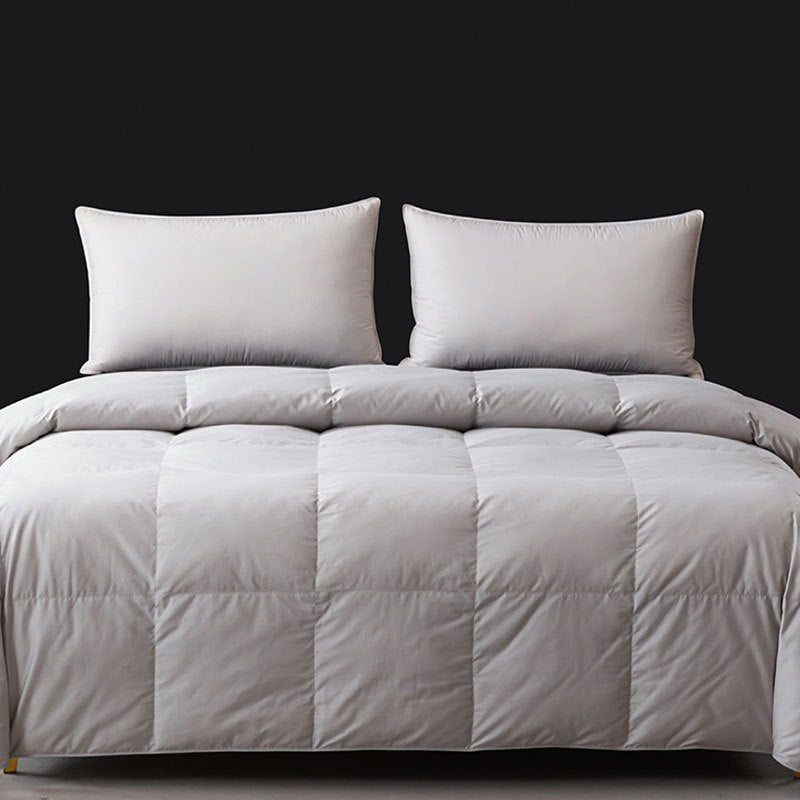 High-End Gray Quilted All-Season Hotel Comforter