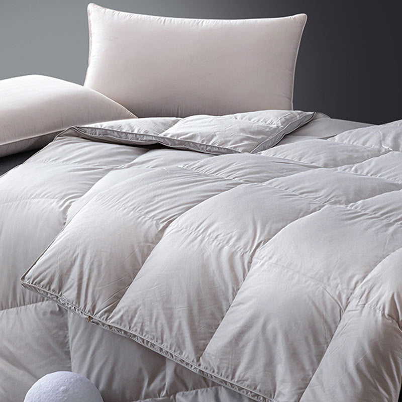 High-End Gray Quilted All-Season Hotel Comforter