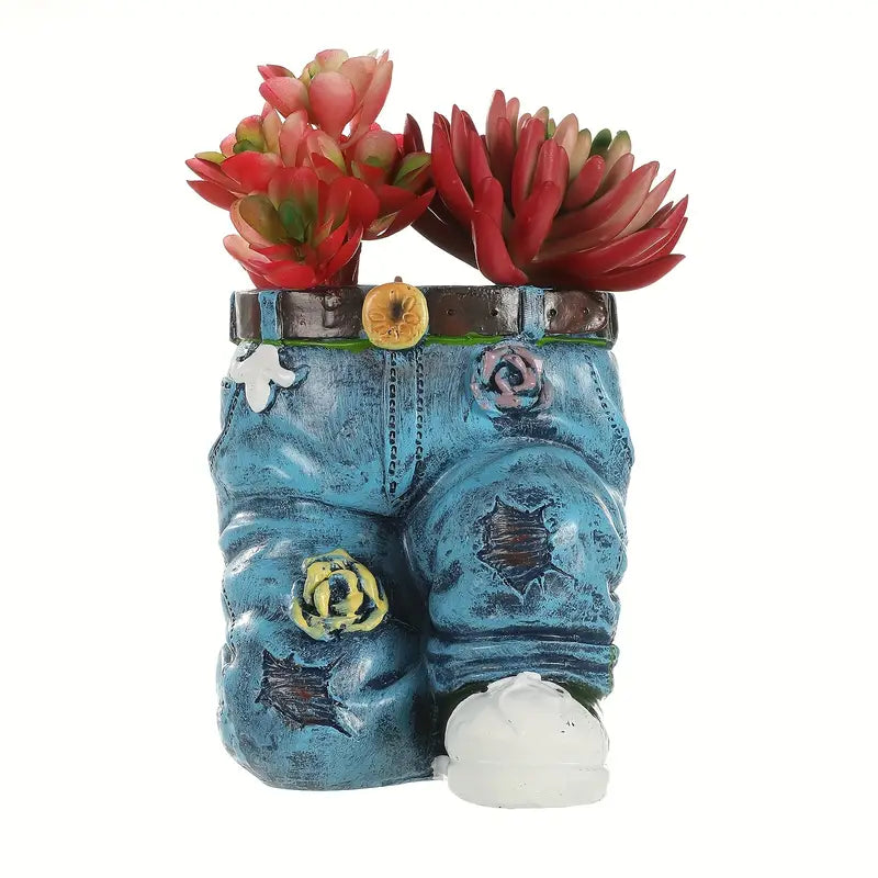 Resin Jeans Planter - Creative Indoor/Outdoor Decor (Set of 2)