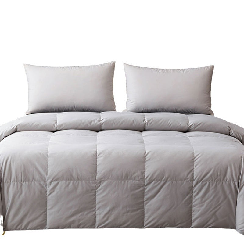High-End Gray Quilted All-Season Hotel Comforter