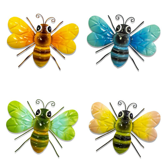 Metal Bee Wall Art Sculpture for Indoor & Outdoor Decor