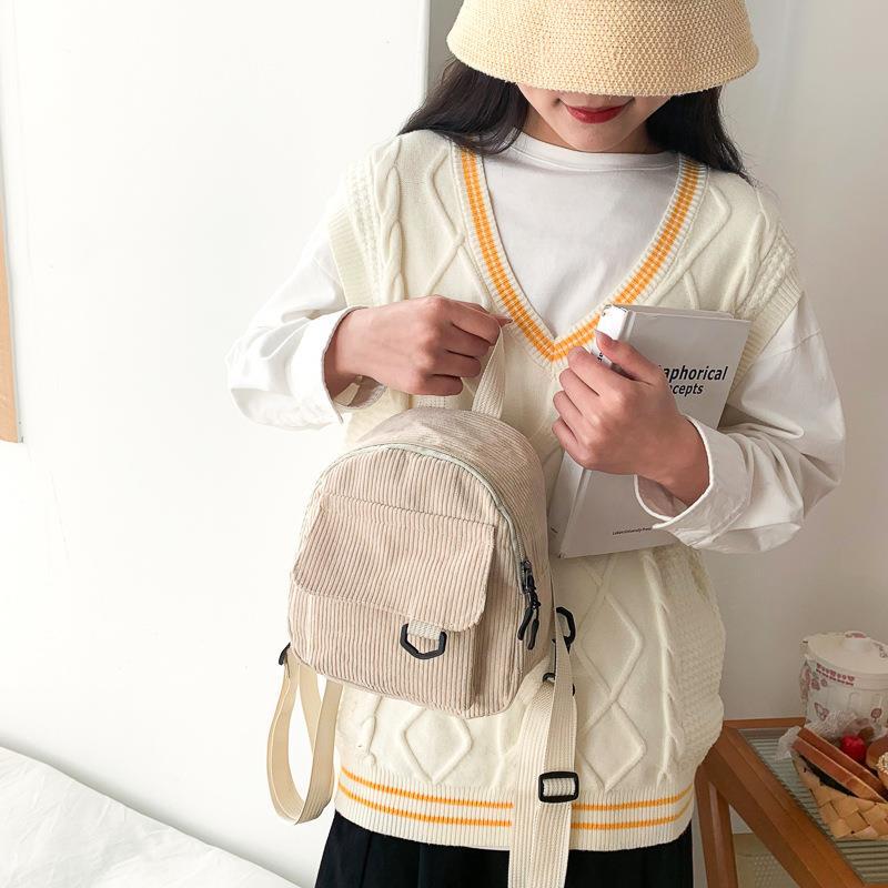 Corduroy Backpack/Small Cosmetic Bag