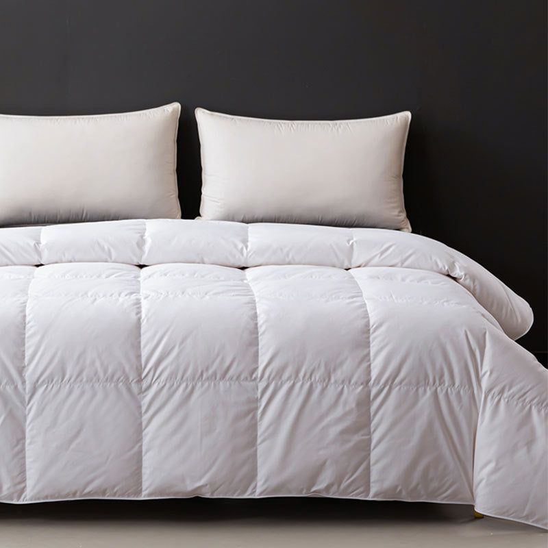 High-End Gray Quilted All-Season Hotel Comforter