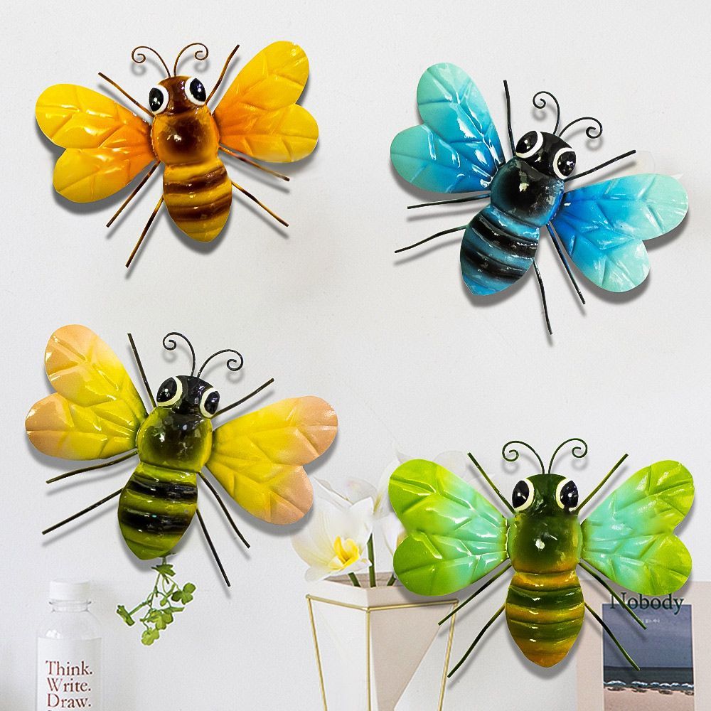 Metal Bee Wall Art Sculpture for Indoor & Outdoor Decor