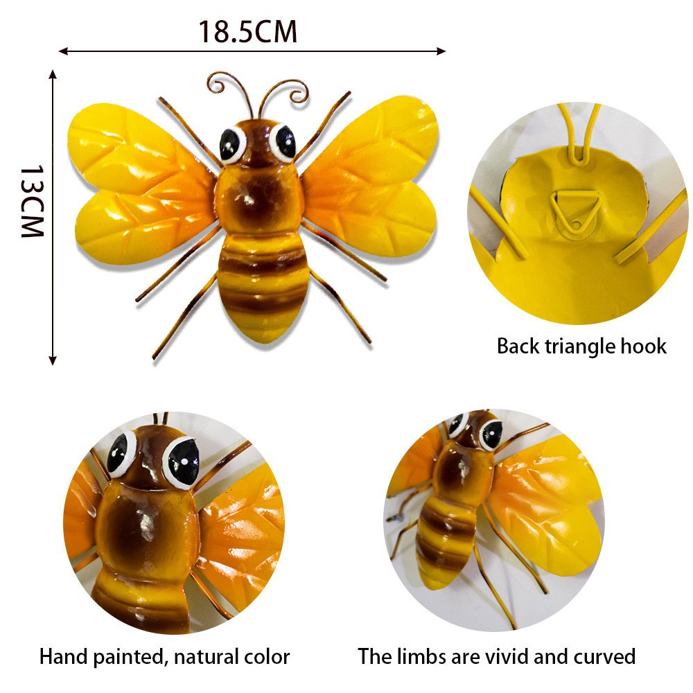 Metal Bee Wall Art Sculpture for Indoor & Outdoor Decor